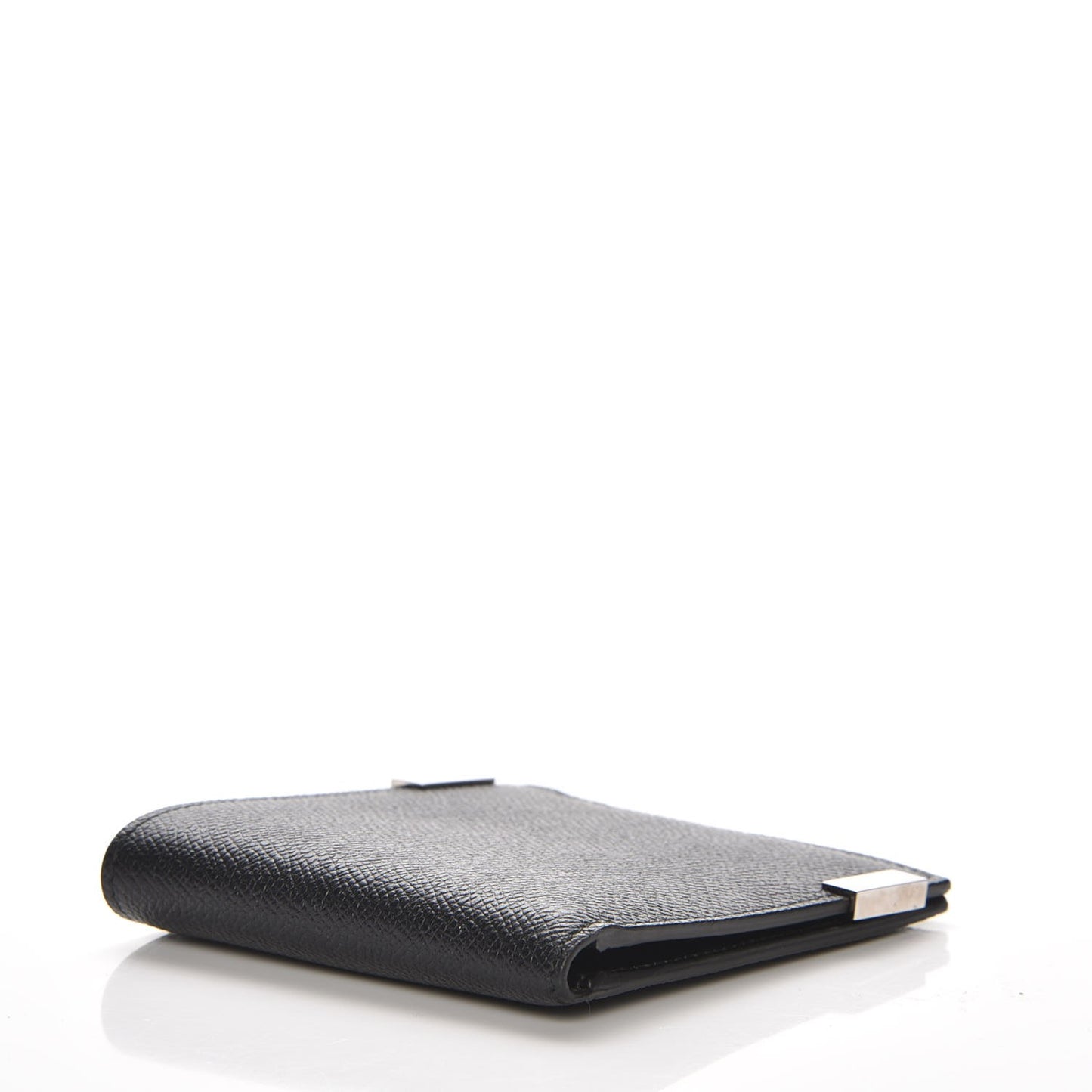 Grained Calfskin Phileas Square Wallet Black