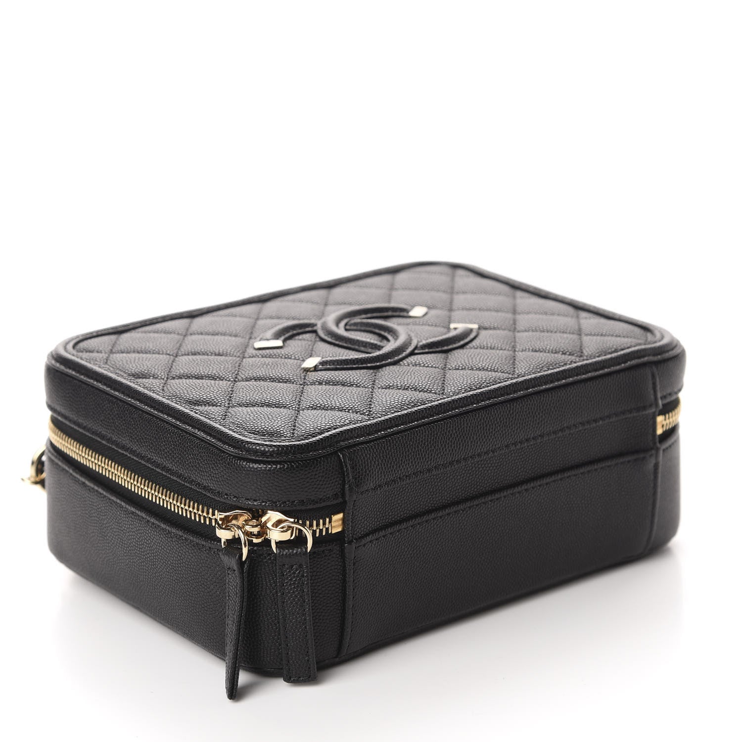 Chanel Caviar Quilted Medium CC Filigree Vanity Case Black 4 of 11