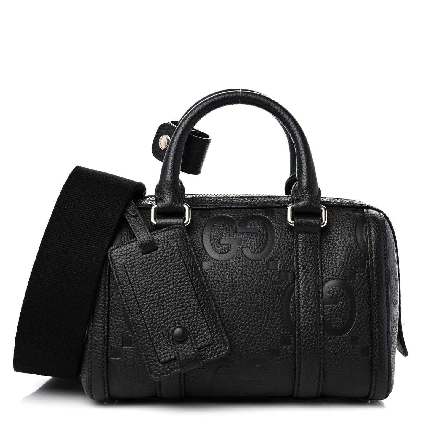 Piuma Calfskin Jumbo GG Embossed Mini Duffle Bag Black