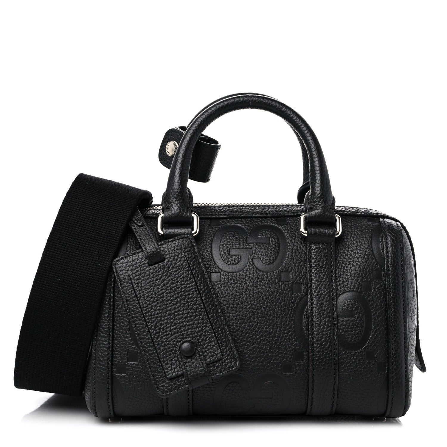 Gucci Piuma Calfskin Jumbo GG Embossed Mini Duffle Bag Black 1 of 8