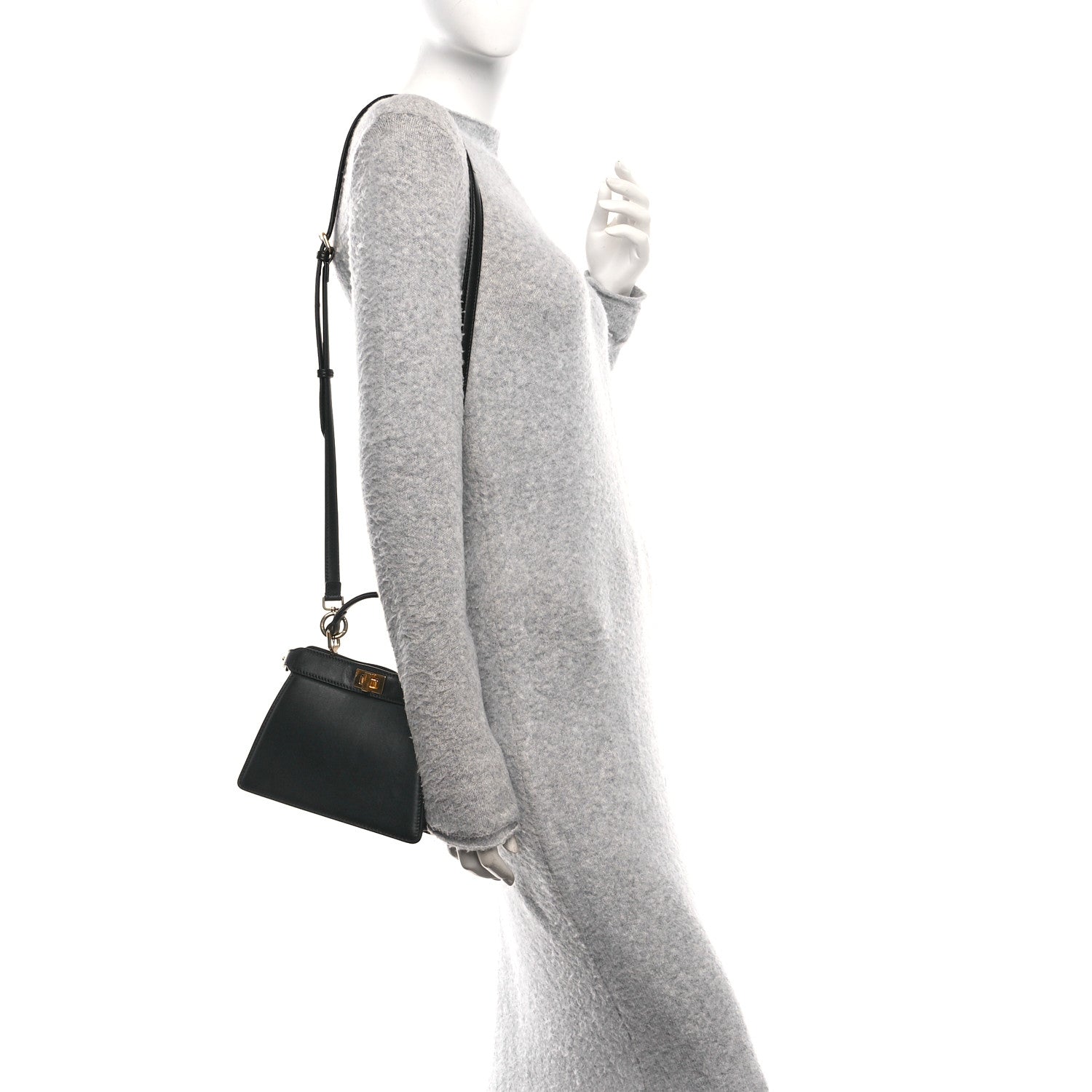 Fendi Shiny Nappa Petite Peekaboo I SEE U Satchel Black 2 of 13