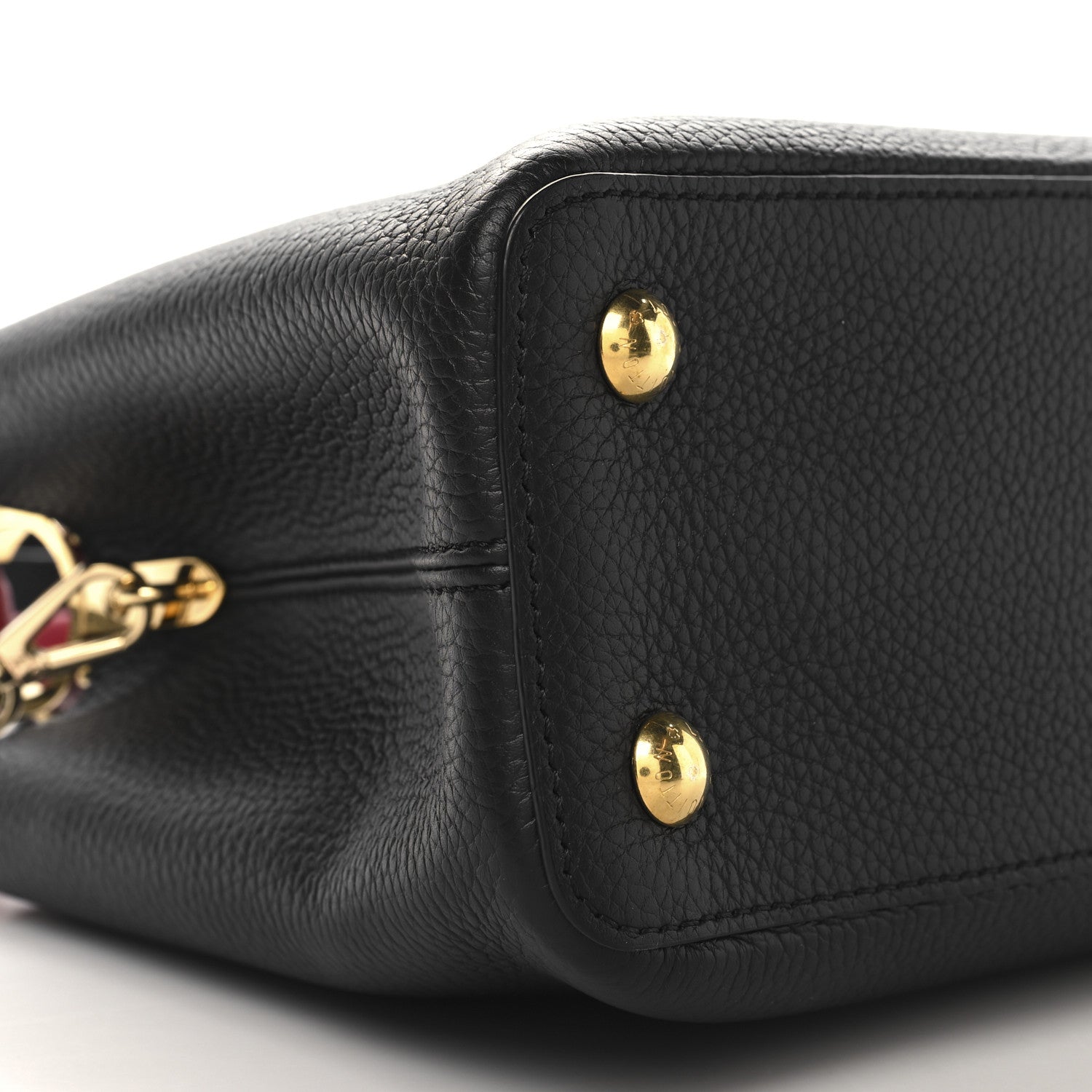 Louis Vuitton Taurillon Capucines MM Black Arizona Beige Ruby Red 8 of 9