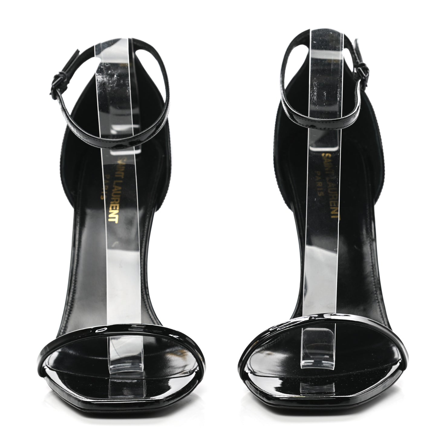 Patent Calfskin Opyum 110 Sandals 40 Black Gold
