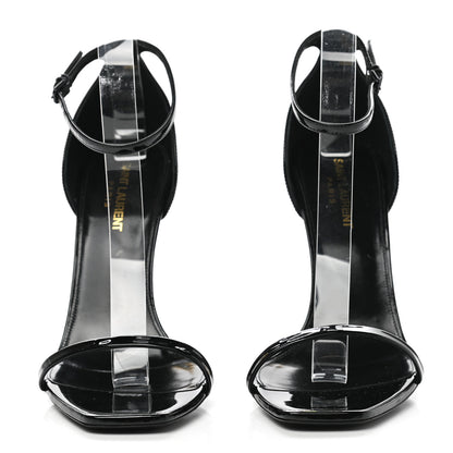 Saint Laurent Patent Calfskin Opyum 110 Sandals 40 Black Gold 2 of 9