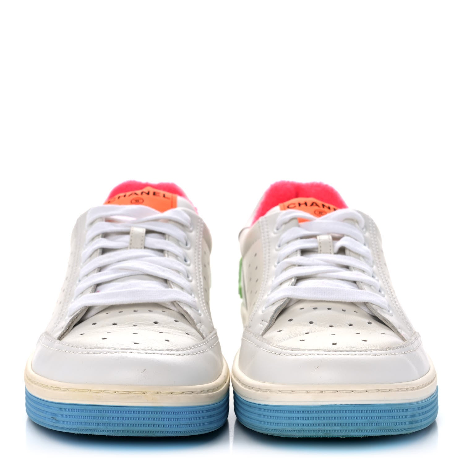 Chanel Calfskin Womens Logo Sneakers 40 White Multicolor 2 of 10