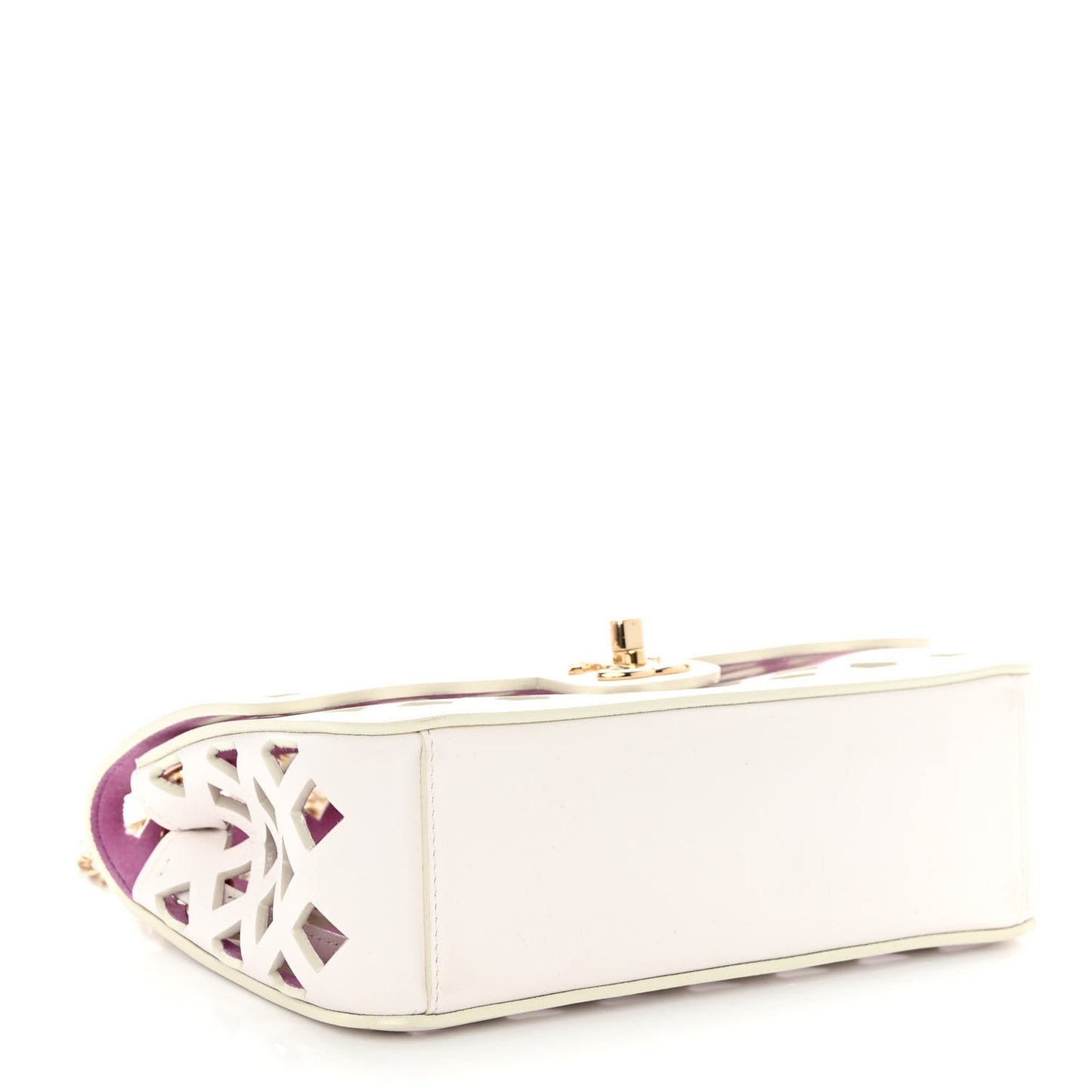 Lambskin Small Sea Through Flap White Multicolor