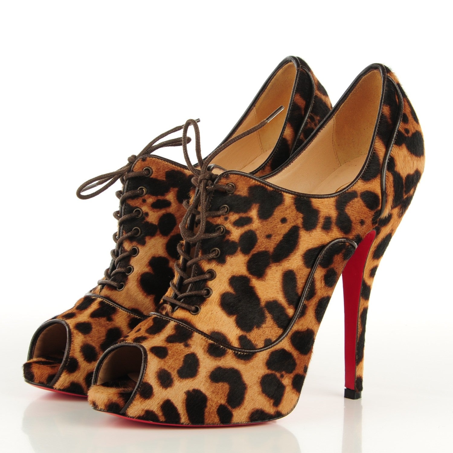 Christian Louboutin Leopard Calf Hair Lady Derby Ankle Boots 39 3 of 7