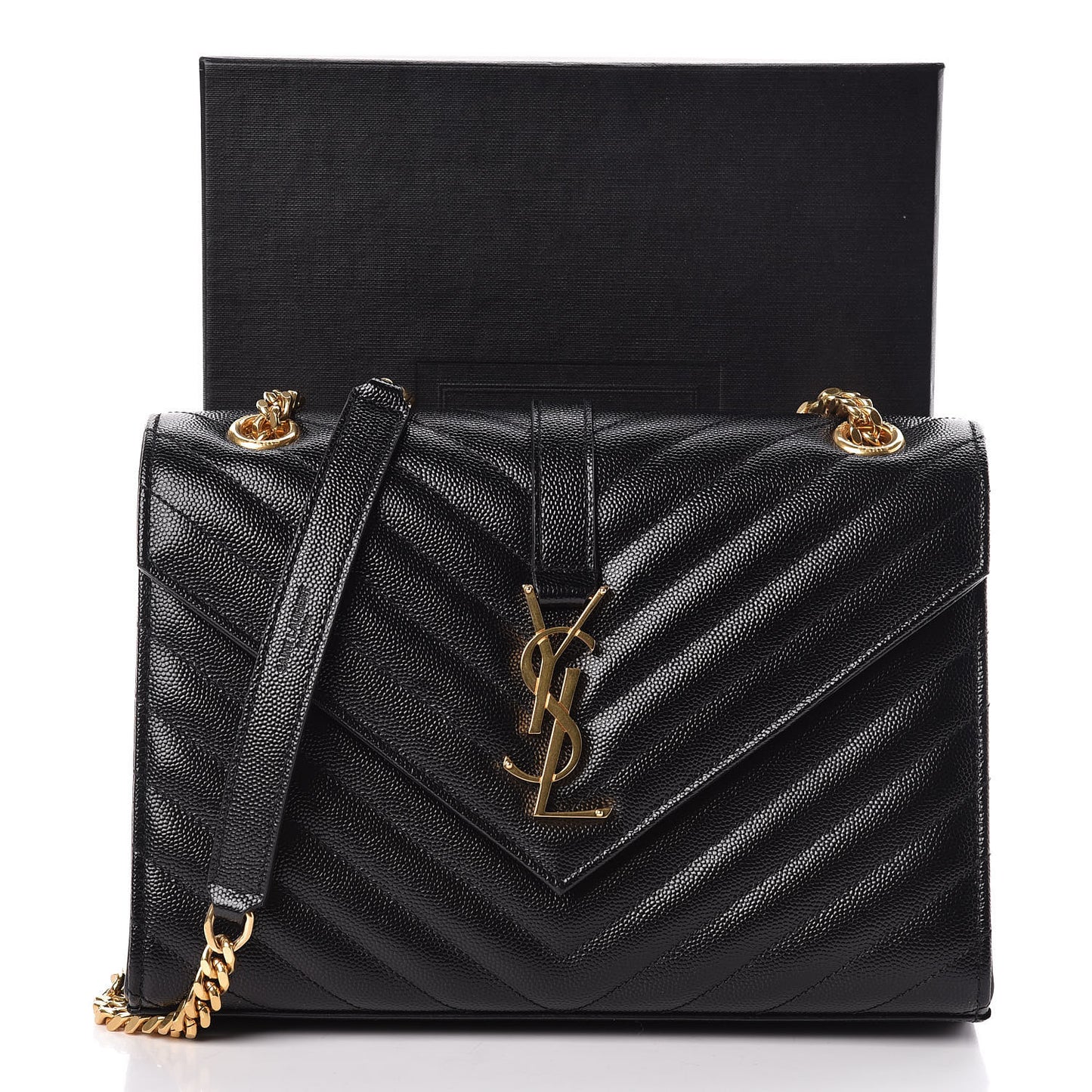 Grain De Poudre Matelasse Chevron Medium Monogram Satchel Black
