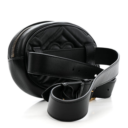Gucci Calfskin Matelasse GG Marmont Belt Bag 85 34 Black 3 of 11
