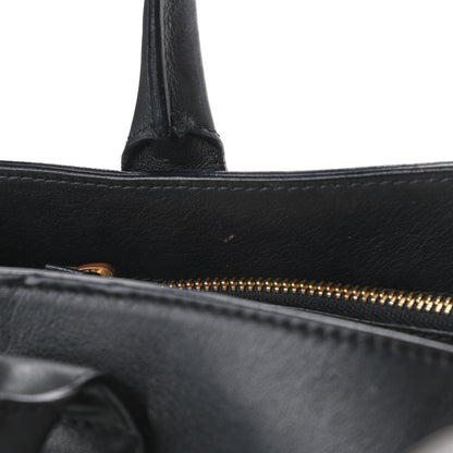Burberry Calfskin House Check Small Banner Tote Black 9 of 13