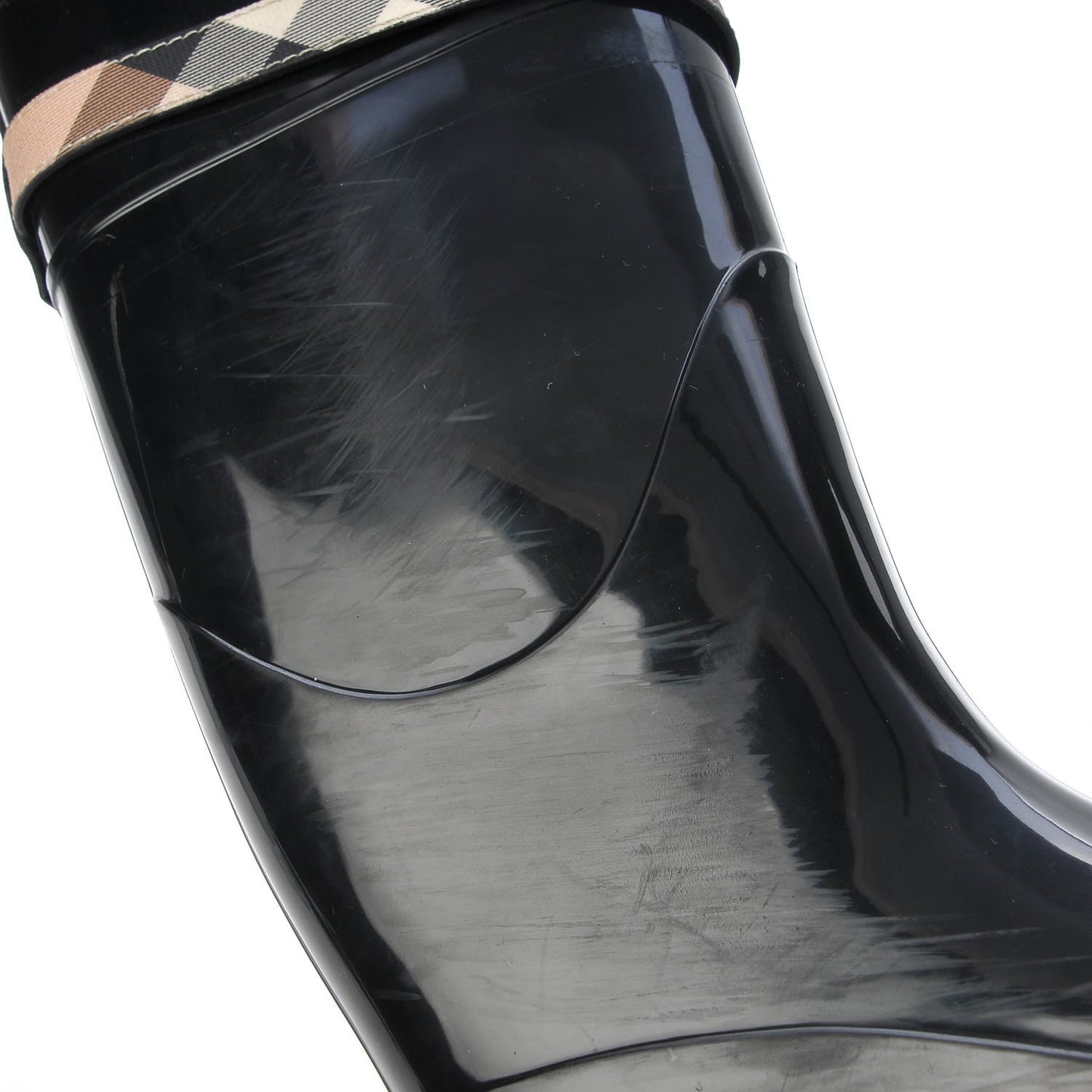 Rubber Nova Check Roscot Belted Rain Boots 37 Black