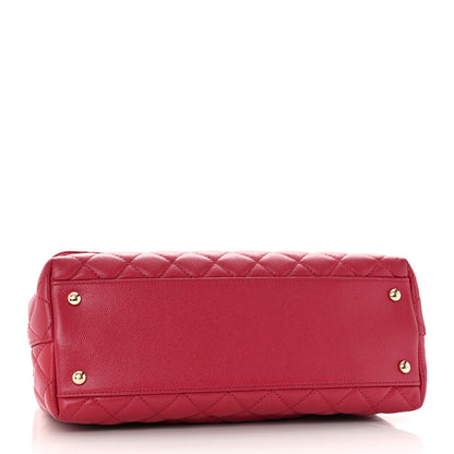 Chanel Caviar Quilted Small Coco Handle Flap Dark Pink 4 of 18