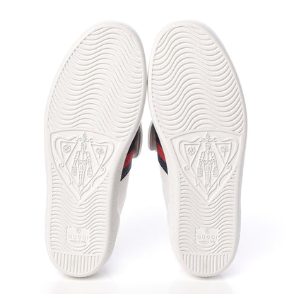 Gucci Calfskin Ayers Web Dagger Embroidered Womens Ace Sneakers 37 White 9 of 11