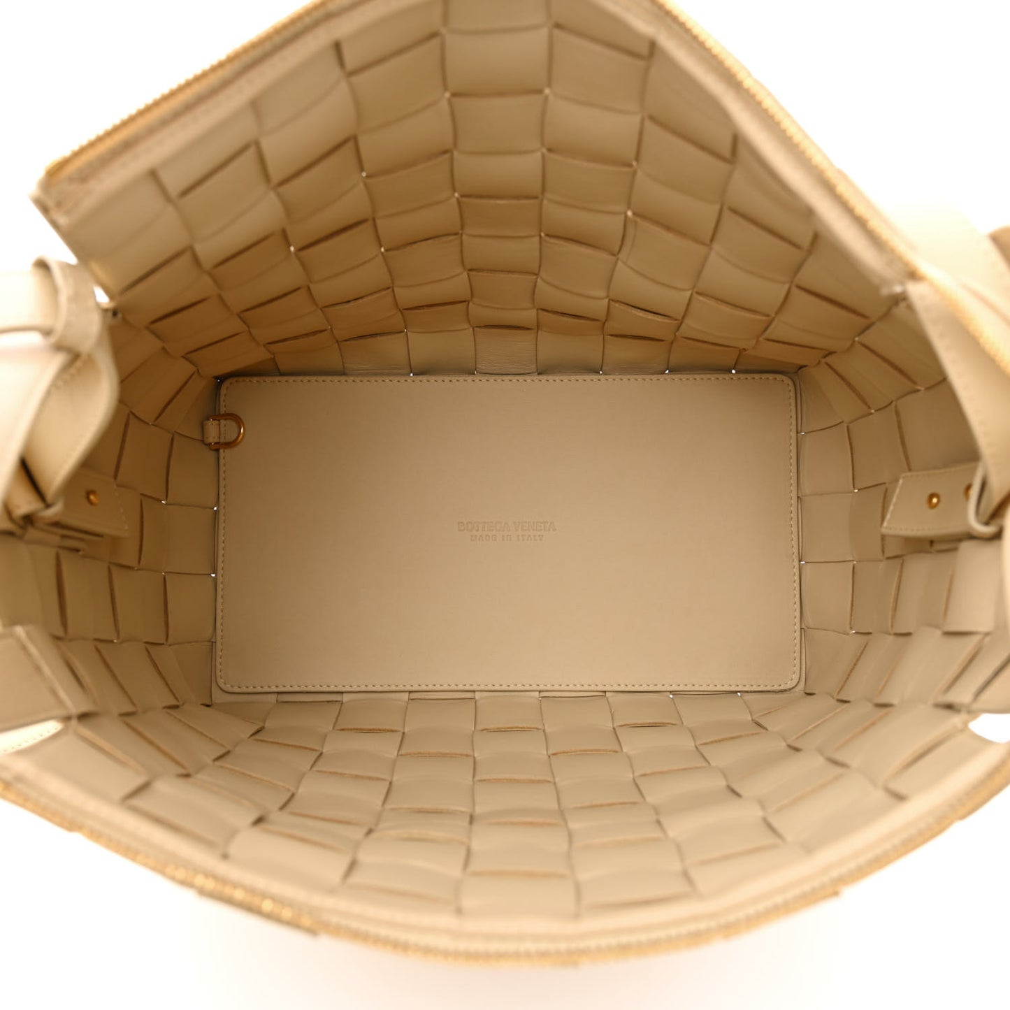 Lambskin Maxi Intrecciato Bowling Cassette Shoulder Bag Porridge