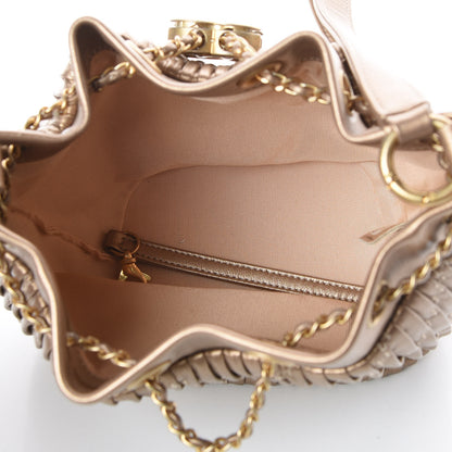 Chanel Metallic Lambskin Coco Pleats Small Drawstring Bag Gold 7 of 9