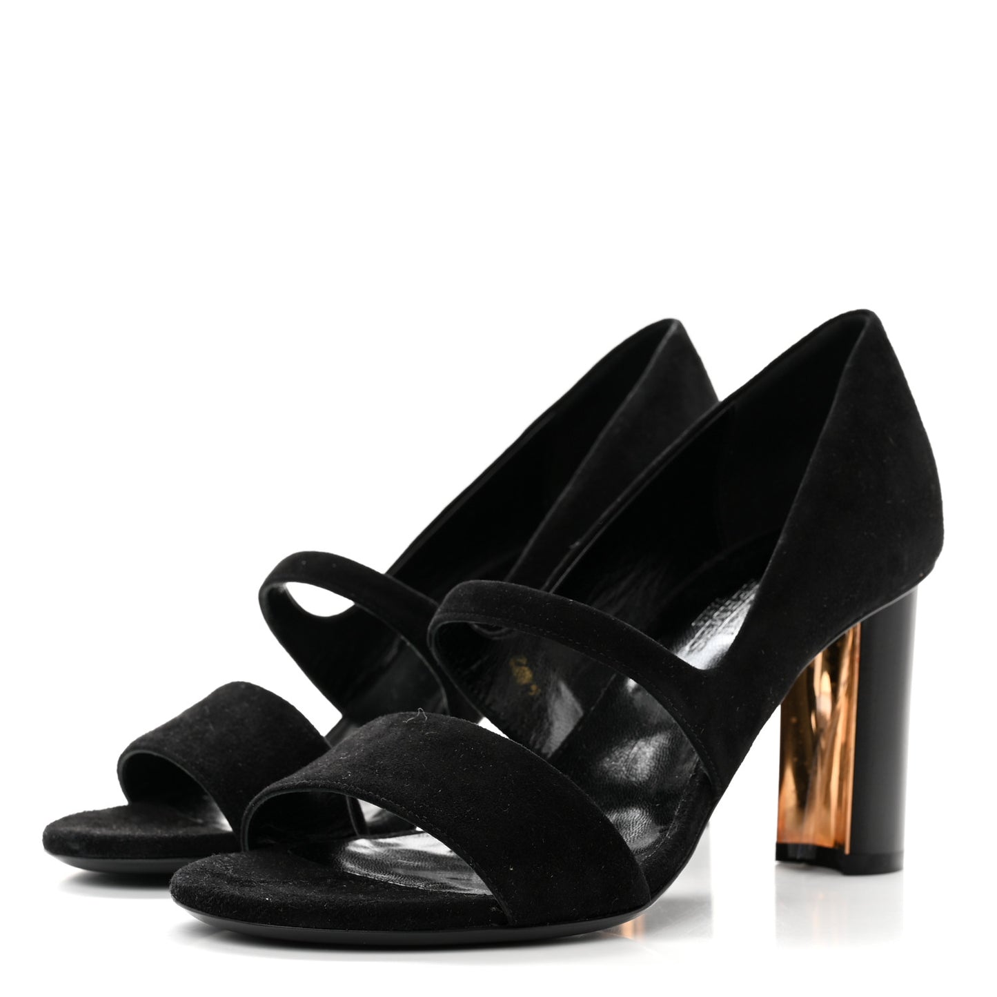 Velvet Goatskin Muse 80 Sandals 36.5 Black