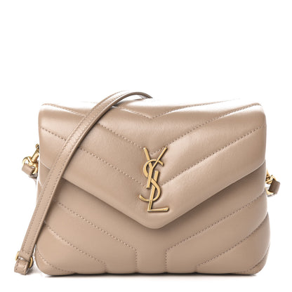 Saint Laurent Calfskin Y Quilted Monogram Toy Loulou Satchel Dusty Grey 1 of 12