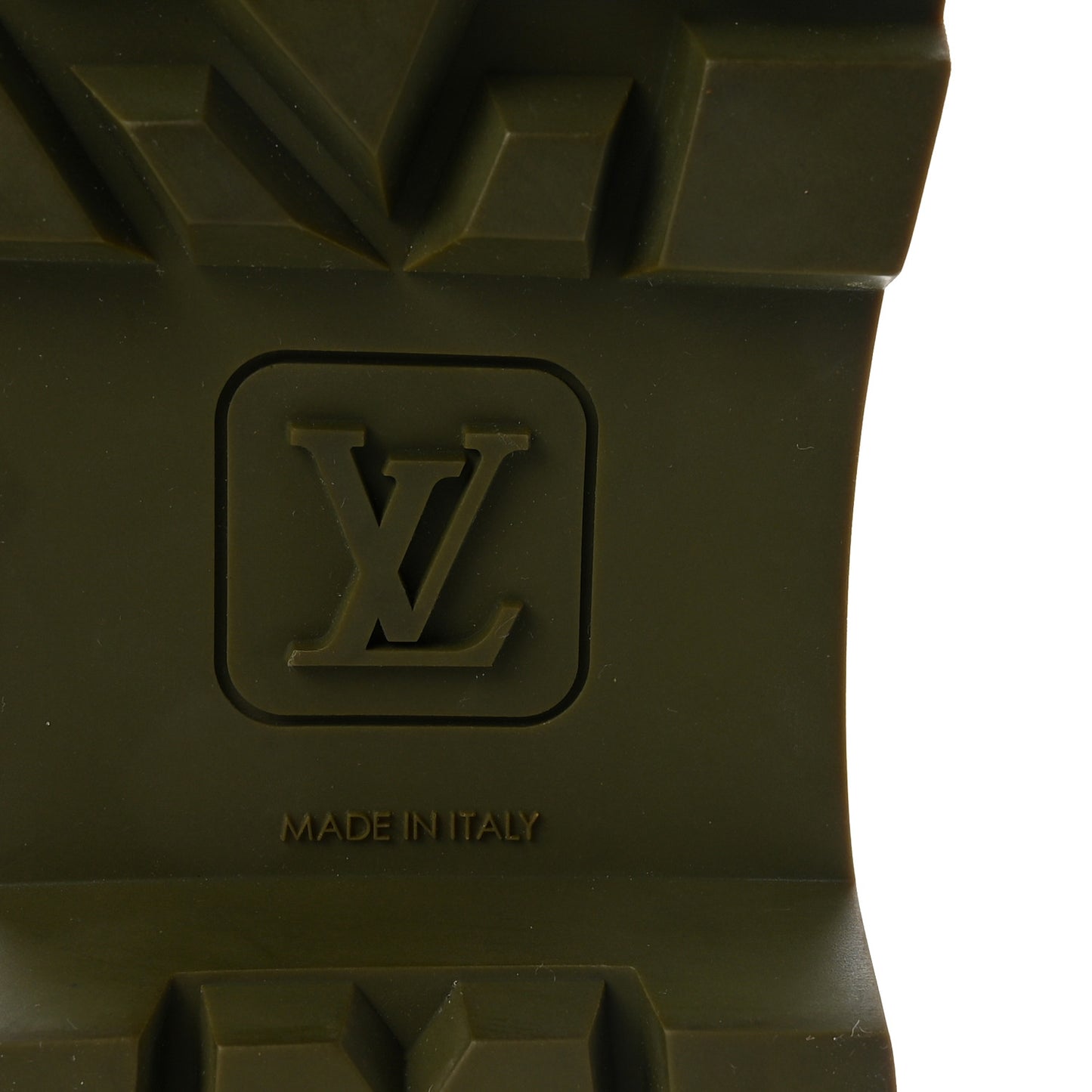Rubber Calfskin Territory Flat Boots 37 Khaki