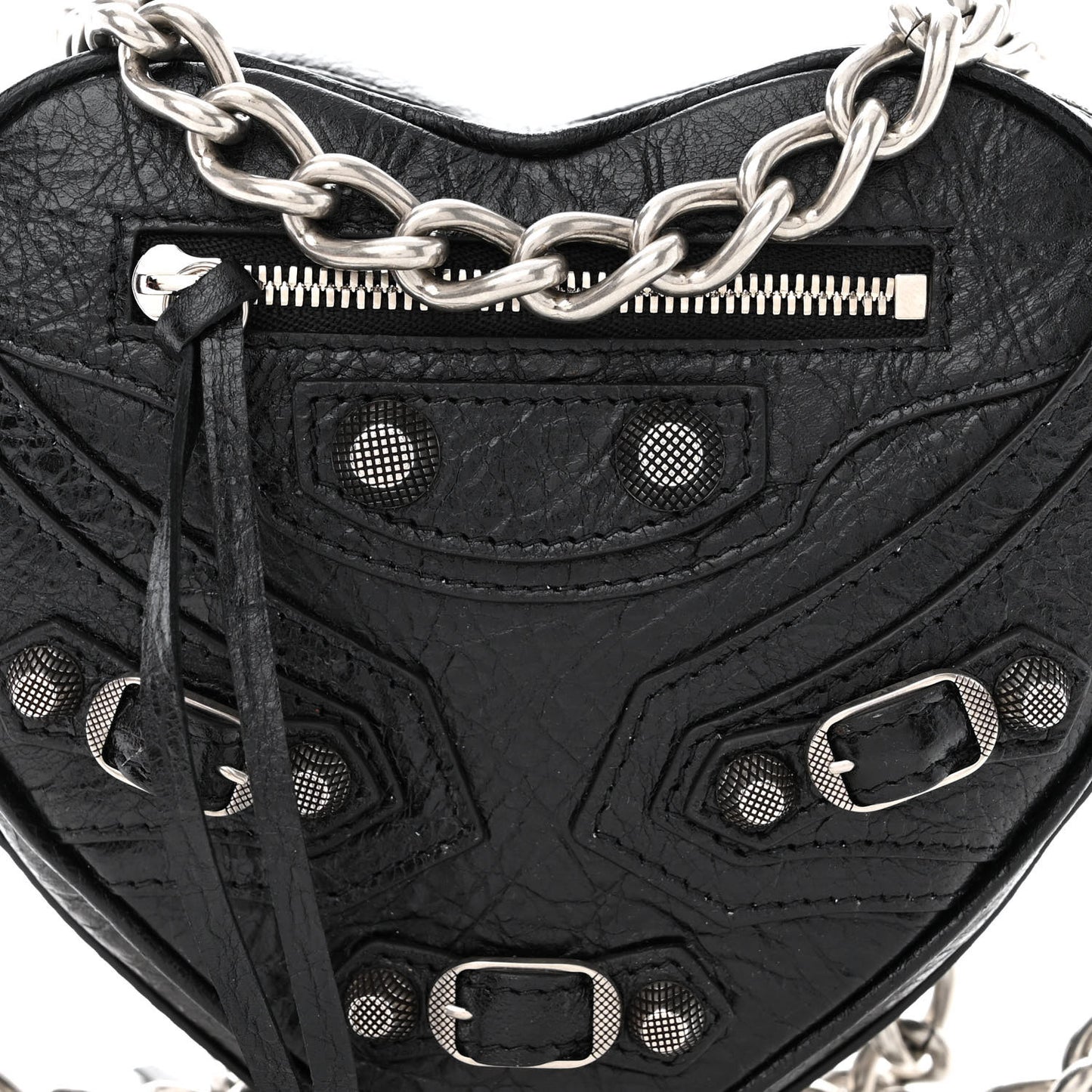 Agneau Arena Mini Le Cagole Heart Bag Black
