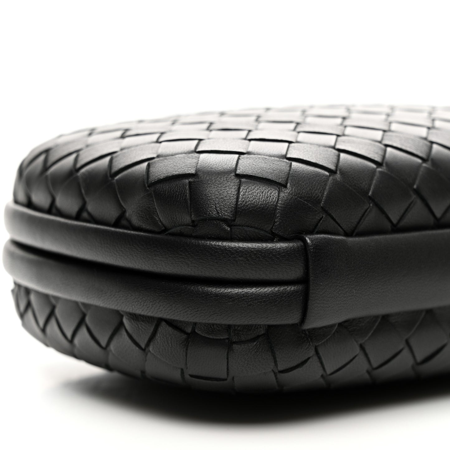 Nappa Intrecciato Chain Knot Clutch Black