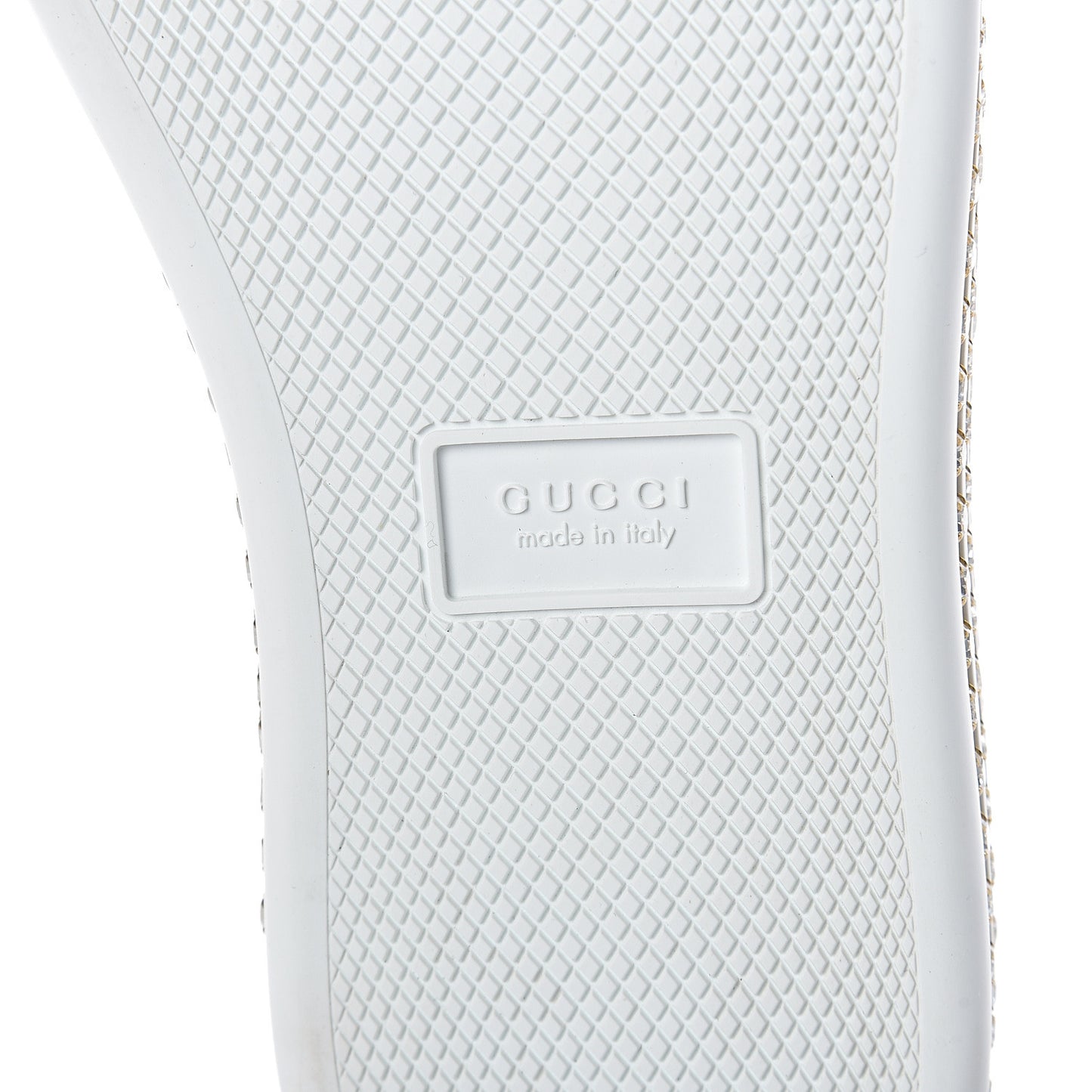 Calfskin Crystal Web Bee Embroidered Womens Ace Platform Sneakers 39 White