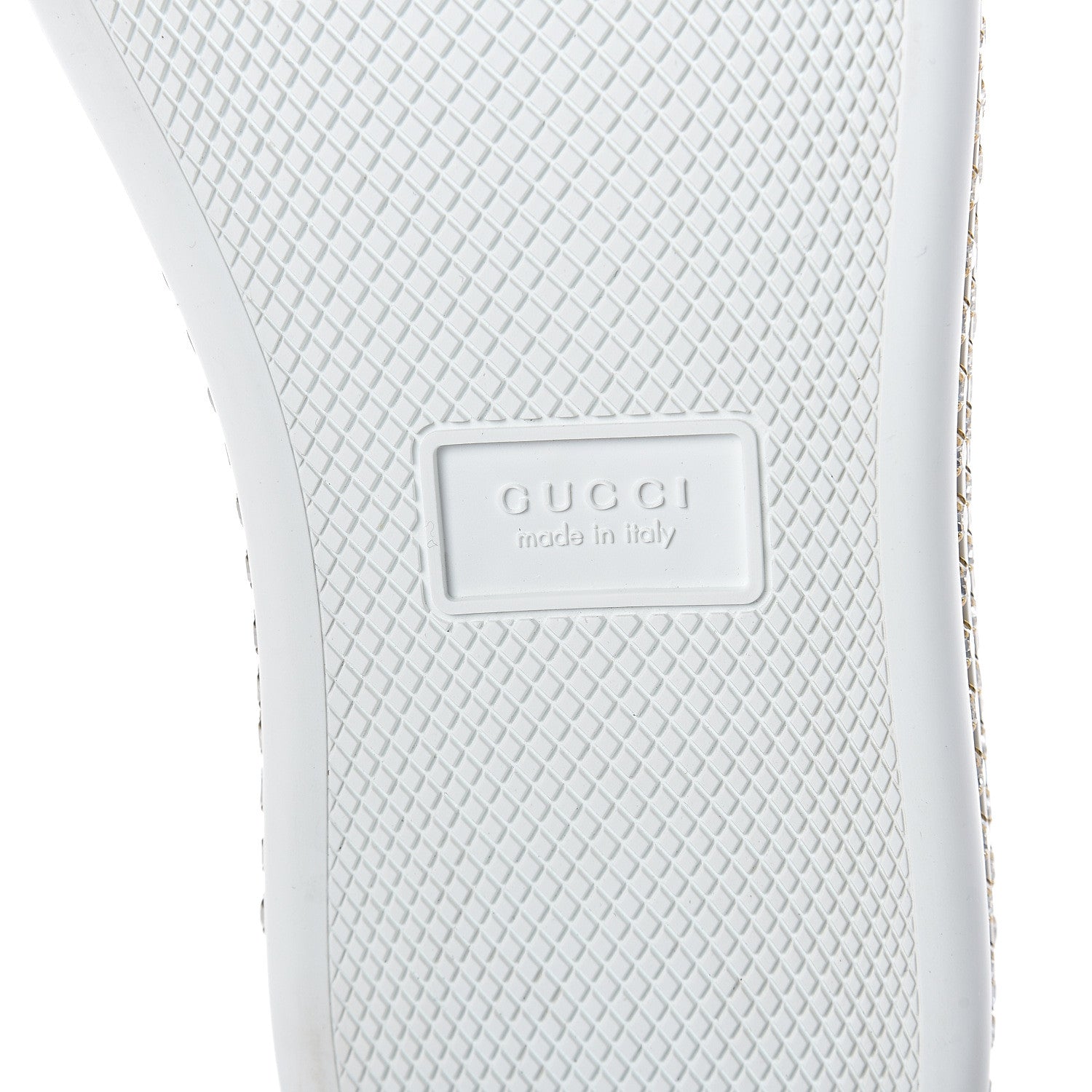 Gucci Calfskin Crystal Web Bee Embroidered Womens Ace Platform Sneakers 39 White 7 of 8
