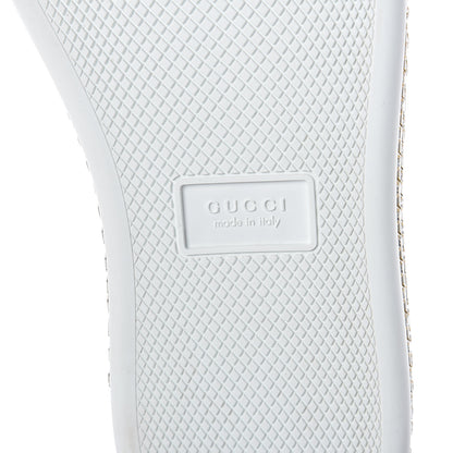 Gucci Calfskin Crystal Web Bee Embroidered Womens Ace Platform Sneakers 39 White 7 of 8