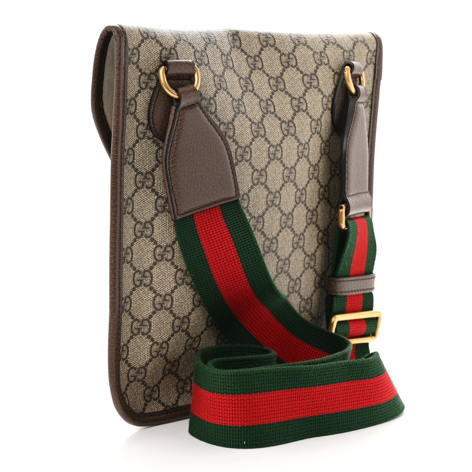 Gucci GG Supreme Monogram Web Medium Neo Vintage Flap Messenger Bag Beige New Acero 3 of 11