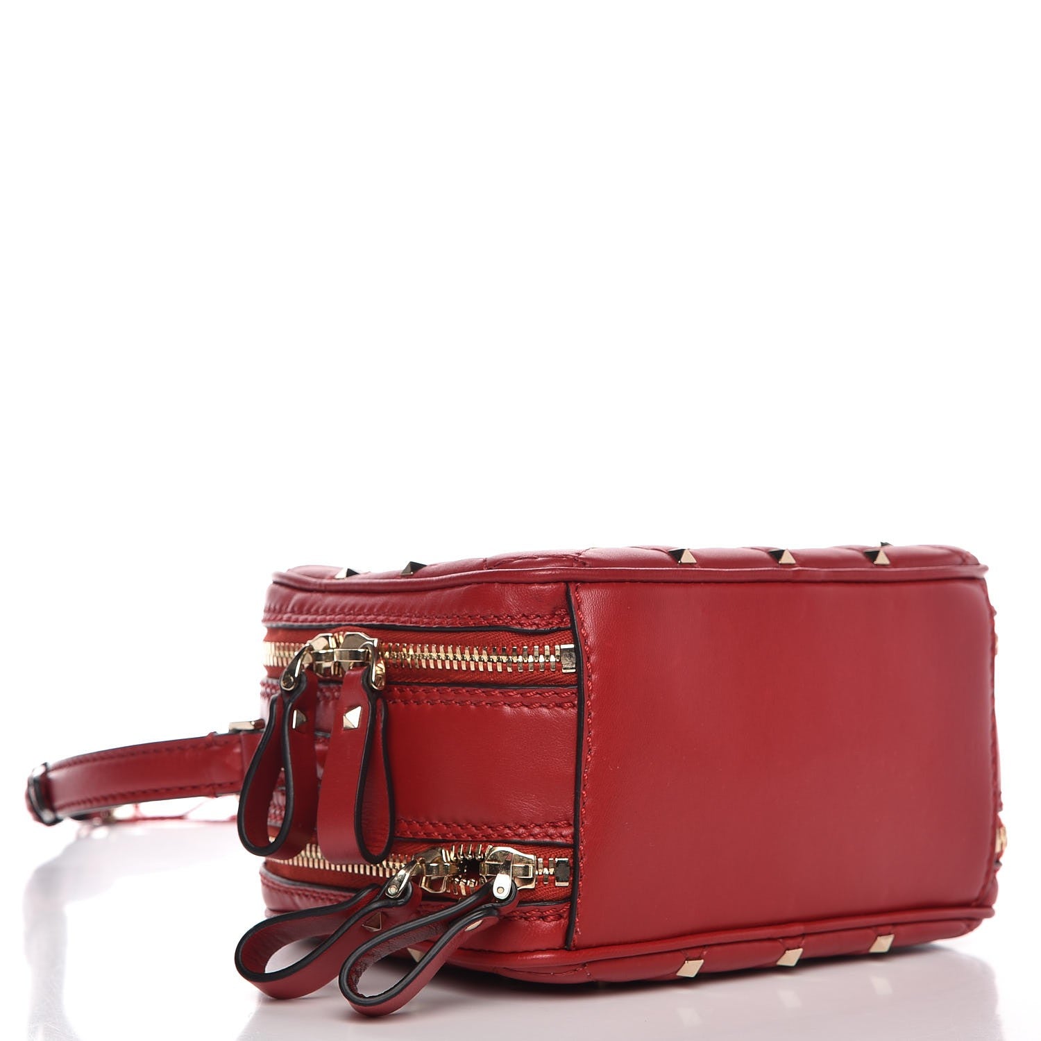Valentino Garavani Nappa Rockstud Spike Double Zip Camera Crossbody Bag Rosso Valentino 4 of 8