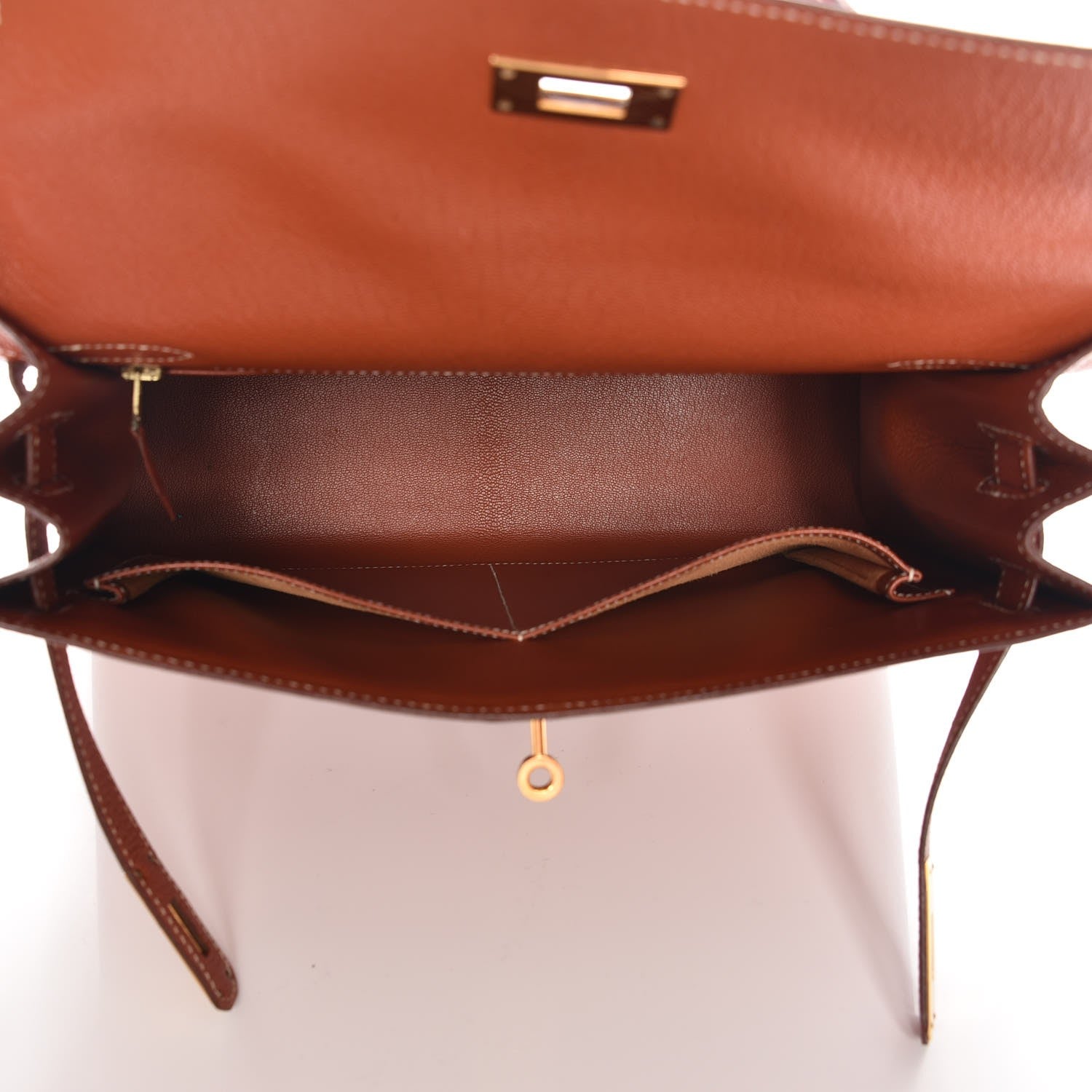 Hermes Chevre De Coromandel Kelly Sellier 32 Brique 19 of 31