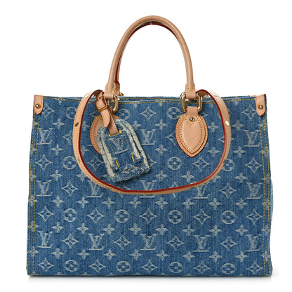 Louis Vuitton Monogram Denim Onthego MM Blue 1 of 9