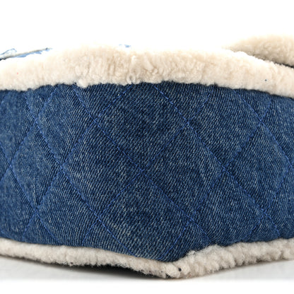 Chanel Denim Shearling Hieroglyph Flap Blue 12 of 13