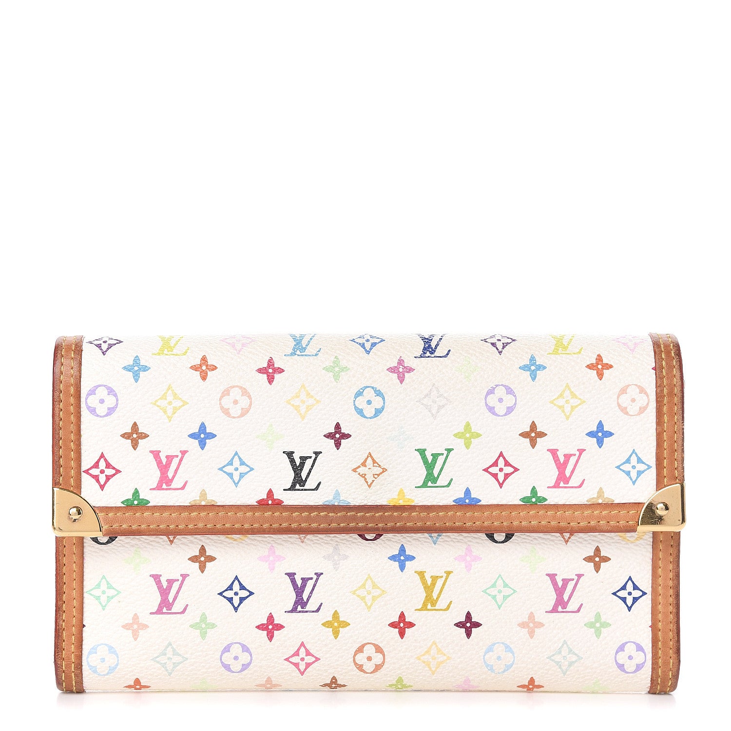 Louis Vuitton Monogram Multicolor Porte Tresor International Wallet White 1 of 12