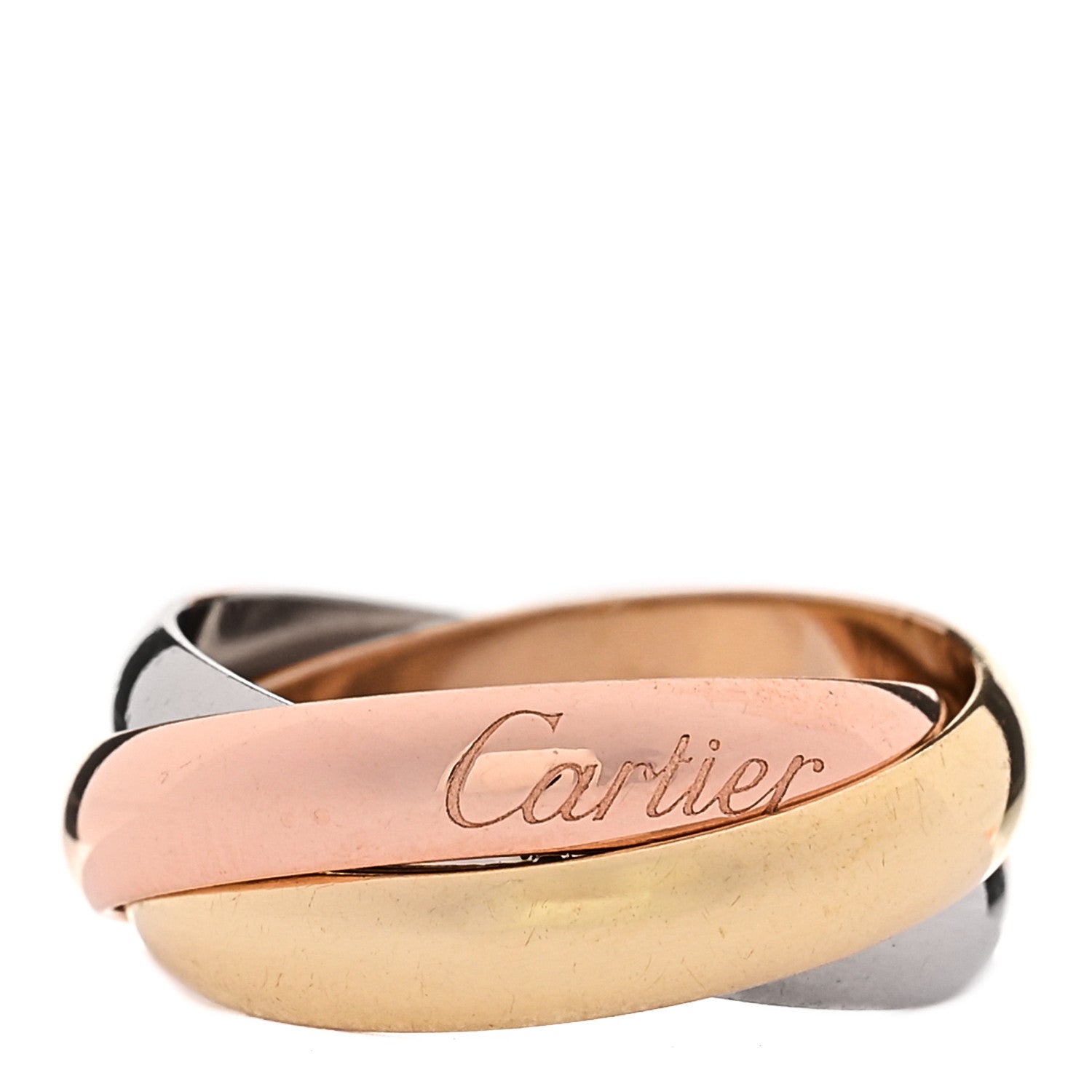 Cartier 18K Pink Yellow White Gold Classic Trinity Ring 50 5.25 1 of 7