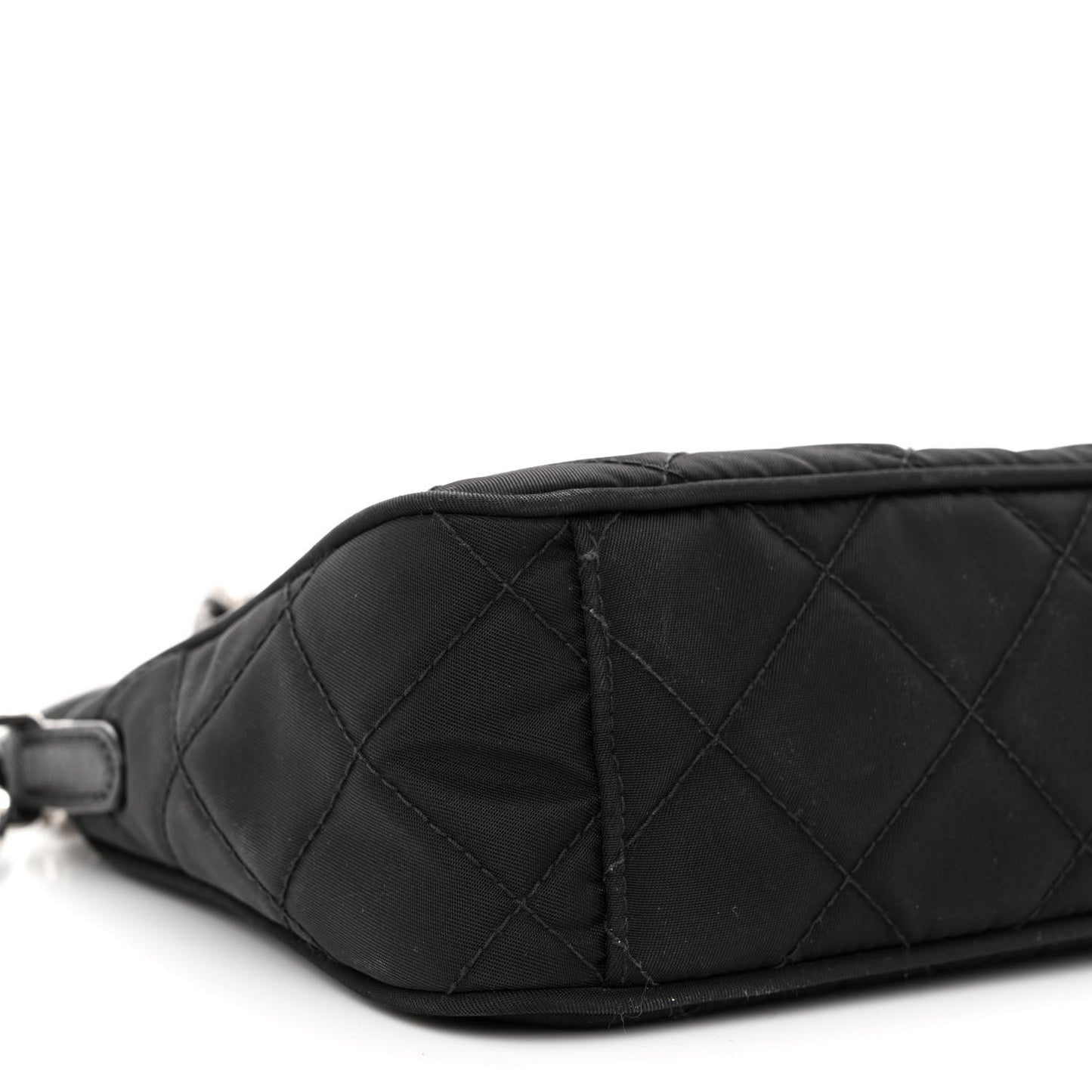 Nylon Tessuto Impuntu Quilted Crossbody Bag Black