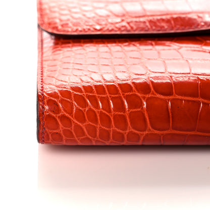Hermes Shiny Alligator Constance Long Wallet Sanguine 17 of 17