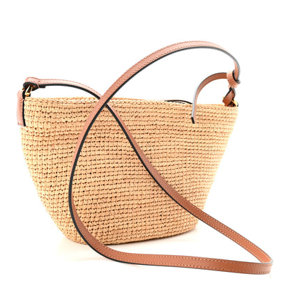 Loewe Calfskin Raffia Paulas Ibiza Pochette Bag Natural Tan 3 of 9