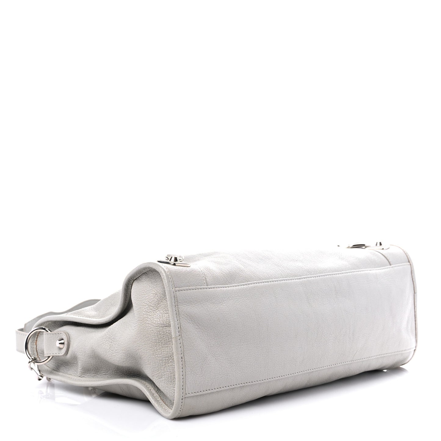 Chevre Silver Metallic Edge Hardware City Gris Glace