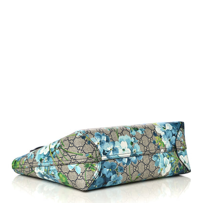 Gucci GG Supreme Monogram Blooms Small Reversible Tote Beige Blue Navy 3 of 8