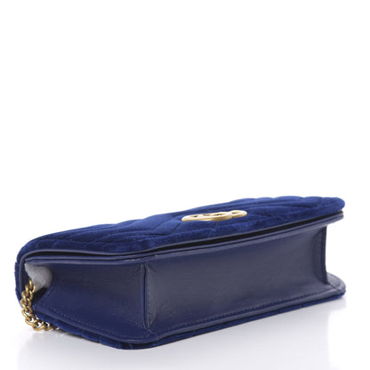 Gucci Velvet Matelasse GG Marmont Mini Bag Cobalt Blue 4 of 10