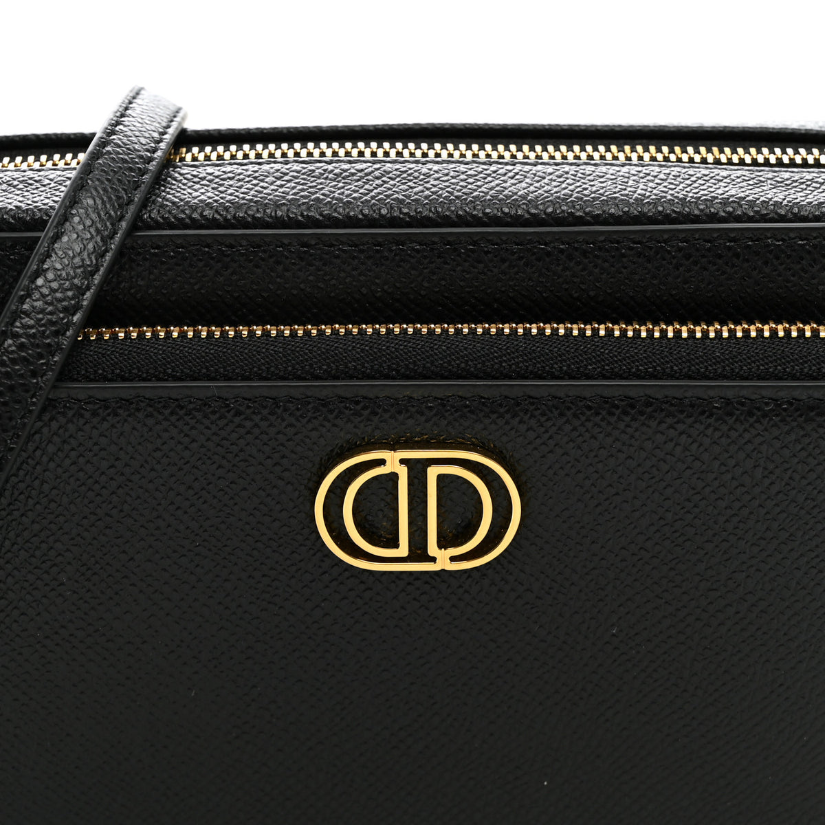 Christian Dior Grained Calfskin Caro Double Pouch Black 7 of 9