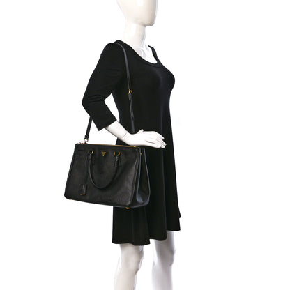 Prada Saffiano Medium Galleria Double Zip Tote Black 2 of 10