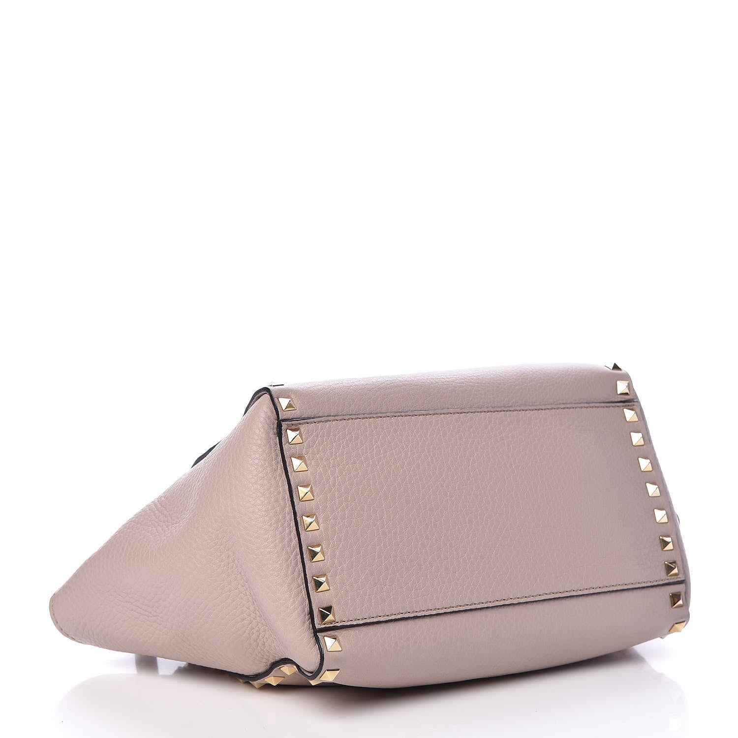 Valentino Garavani Pebbled Calfskin Small Rockstud Double Handle Tote Poudre 4 of 9
