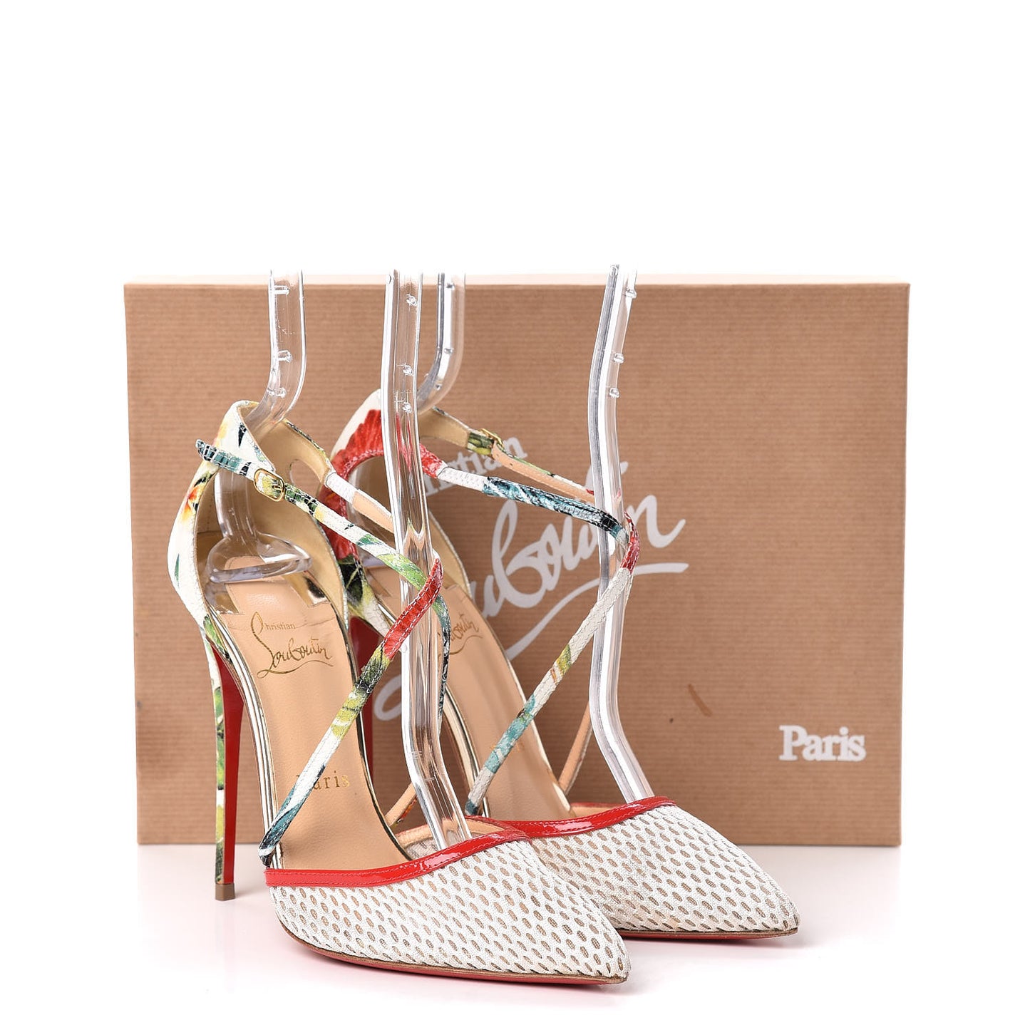 Resille Racket Patent Hawaii Print Cross Blake 120 Pumps 37.5 Version White