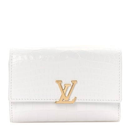 Louis Vuitton Crocodile Capucines Compact Wallet White 1 of 9