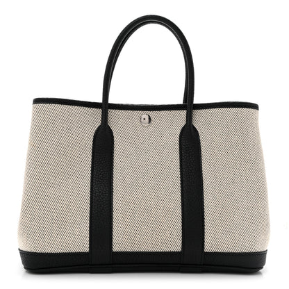 Hermes Twill H Negonda Garden Party 30 TPM Tote Ecru Black 1 of 11