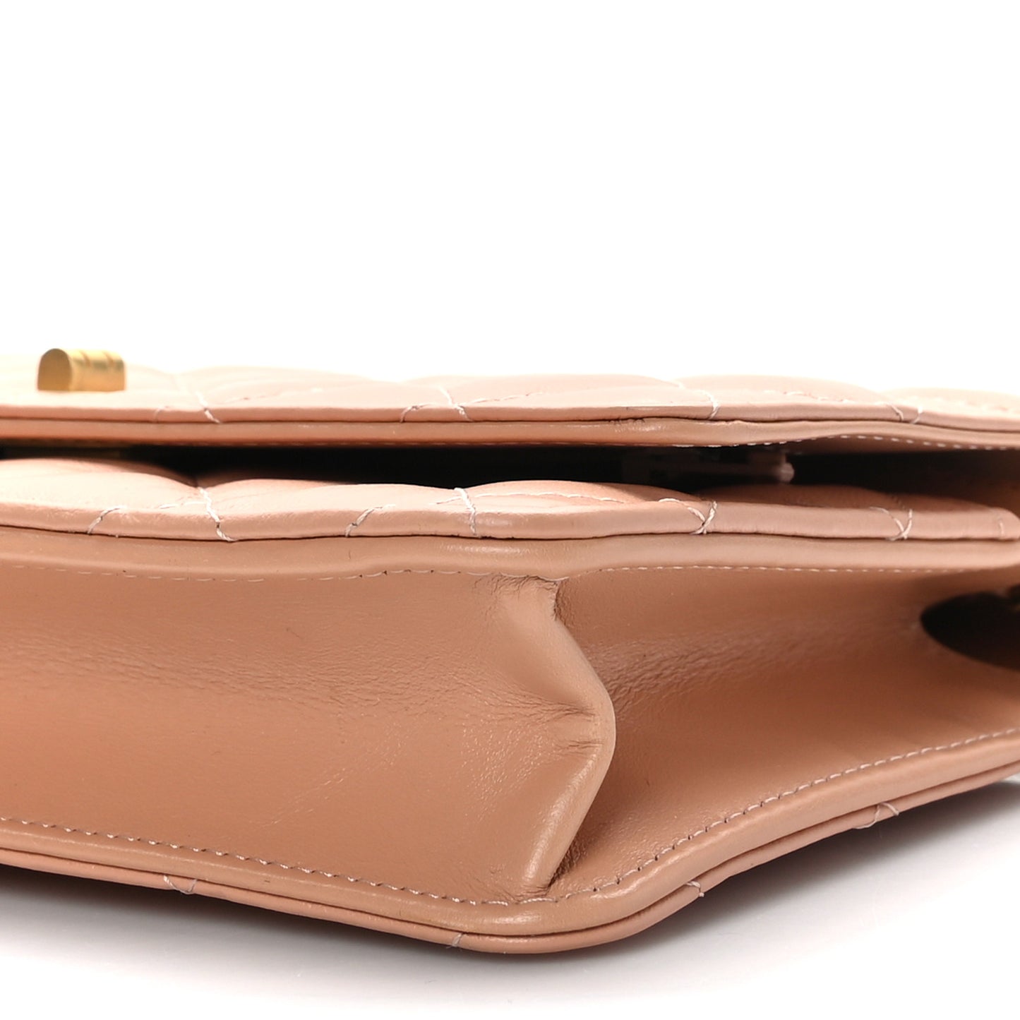 Calfskin Quilted Reissue Wallet On Chain WOC Beige