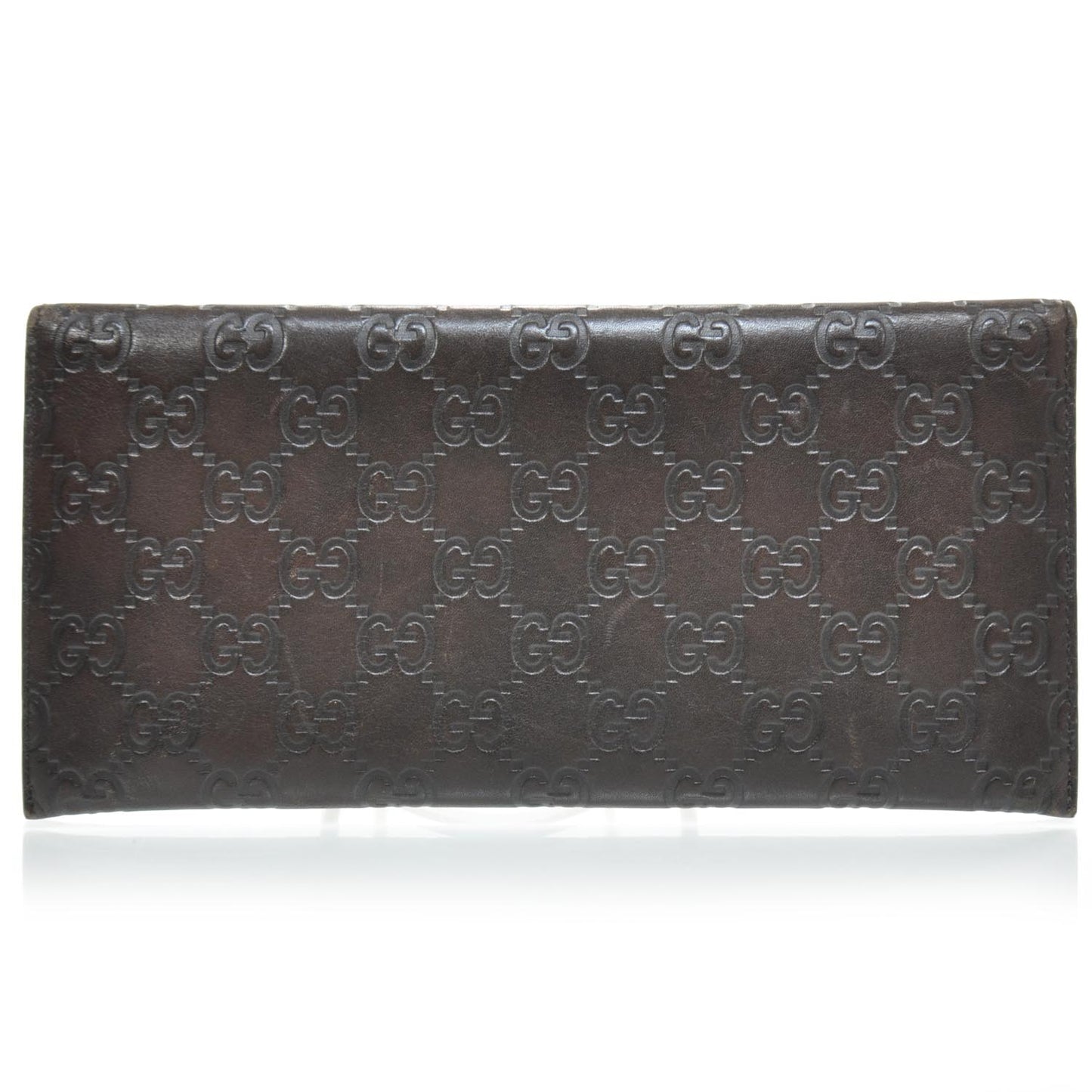 Guccissima Leather Envelope Clutch Chocolate Brown