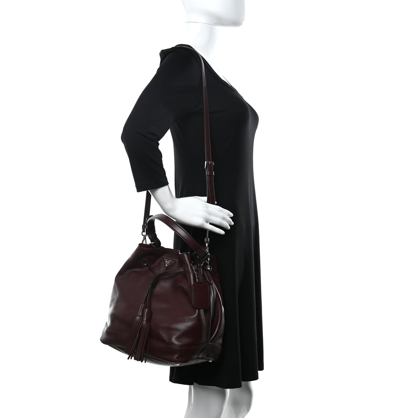 Soft Calfskin Bucket Bag Granato