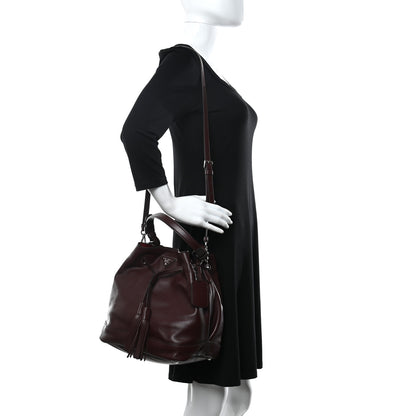 Prada Soft Calfskin Bucket Bag Granato 2 of 8